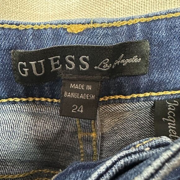 Guess Jeans Jacqueline Relaxed Size 24 Hi Rise Loose Fit Baggy Raw Hem Tapered - Picture 5 of 10